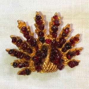 Unique garnet brooch